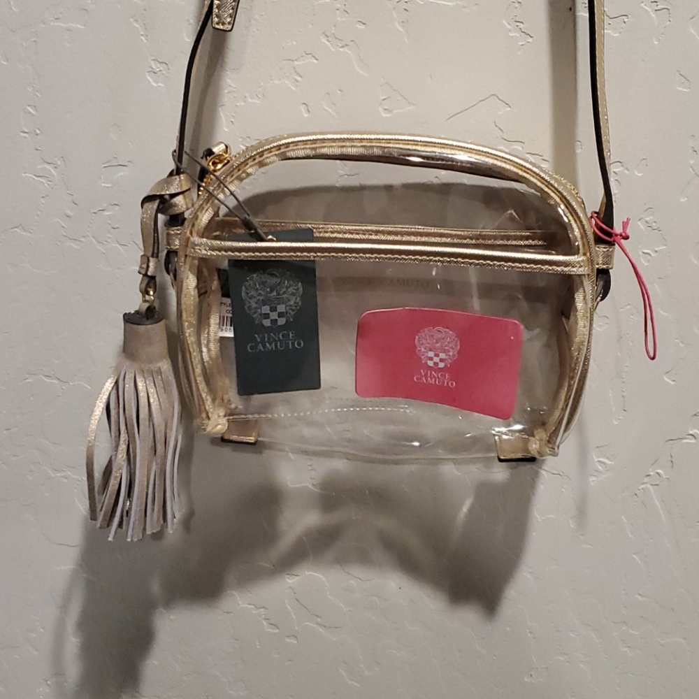 Vince camuto clear bag gold